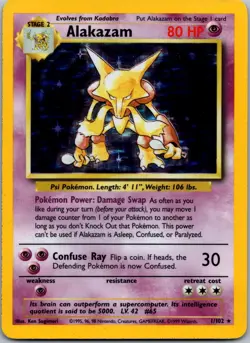 Alakazam 001/102 - Base Set Pokemon TCG Holo MP - Image 1