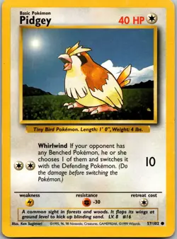 Pidgey 057/102 - Base Set Pokemon TCG HP - Image 1