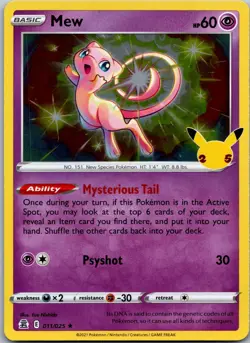 Mew 011/025 - Celebrations Pokemon TCG NM - Image 1