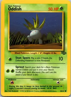 Oddish 58/64 - Jungle Pokemon TCG NM - Image 1