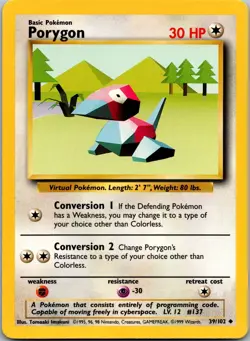Porygon 039/102 - Base Set Pokemon TCG NM - Image 1