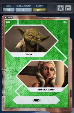 Topps Star Wars Card Trader Connections Green Gilded Bronze Yoda Ahsoka Tano 3cc - Image 1