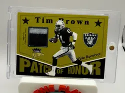 2003 Fleer Platinum Tim Brown Game Worn Patch of Honor /142 - Image 1