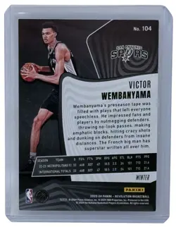 Victor Wembanyama 2023-24 Panini Revolution Winter Blue Rookie Card Spurs RC 104 - Image 3