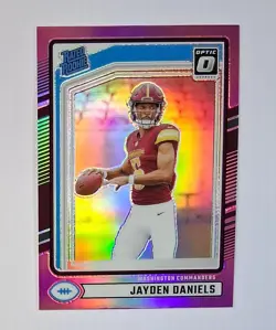 Jayden Daniels 2024 Donruss Optic Holo Pink Rated Rookie Card #389 Commanders - Image 1