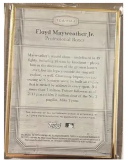 Floyd Mayweather Jr 2017 Topps Transcendent Autograph Card #TCA-FMJ /25 - Image 2