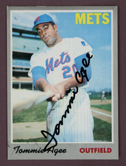 1970 Topps #50 Tommie Agee New York Mets Signed Card (Dec'd 2001) - Image 1