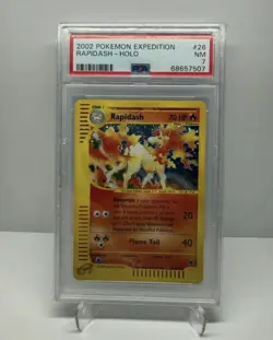 Pokemon TCG Rapidash Expedition Holo 26/165 2002 PSA 7 - Image 1