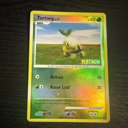 Turtwig 077/100 Platinum Stamped Promo Reverse Holo Vintage Pokemon Card - Image 1