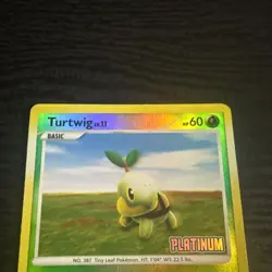 Turtwig 077/100 Platinum Stamped Promo Reverse Holo Vintage Pokemon Card - Image 4