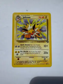 Jolteon 20/64 Jungle Unlimited Rare Non-Holo Pokemon Card Vintage WOTC MNM - Image 1