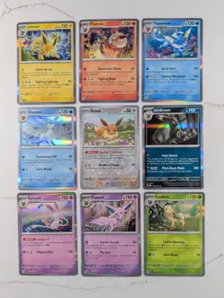 Pokemon Prismatic Evolutions - 9 Card Eeveelution Holo Set NM - Image 1