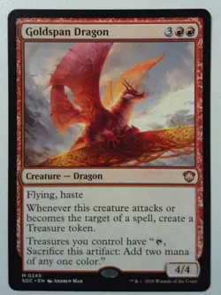 Goldspan Dragon *Mythic Rare* Magic MtG x1 SOC Commander Secrets of Strixhaven - Image 1