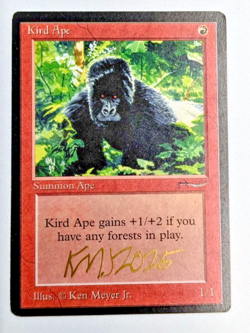 MTG ARABIAN NIGHTS Kird Ape SIGNED IN GOLD BY KEN MEYER, JR. - Image 1