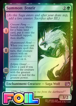 x1 Summon: Fenrir FOIL FIN Final Fantasy MTG 203 M/NM 1x - Image 1