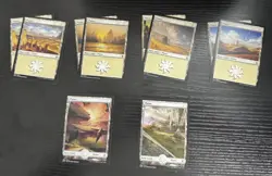 10 MTG Plains Basic Land Lot - LP - Mixed Sets KTK BFZ - Includes 2 Full Art - Image 1