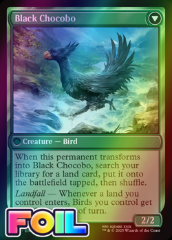 x1 Sidequest: Raise a Chocobo / Black Chocobo FOIL FIN Final Fantasy MTG 201 1x - Image 2