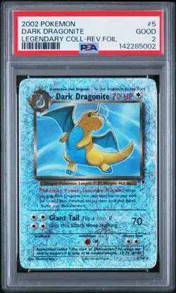 PSA 2 Dark Dragonite 5/110 2002 Legendary Collection Reverse Holo Pokemon Card - Image 1