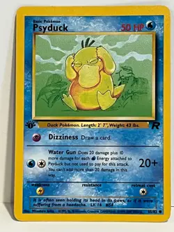 Vintage 2000 Pokemon TCG Team Rocket PSYDUCK First Edition 65/82 NM English - Image 1