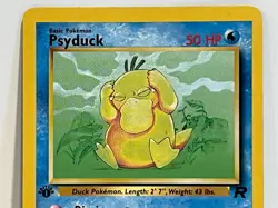 Vintage 2000 Pokemon TCG Team Rocket PSYDUCK First Edition 65/82 NM English - Image 2
