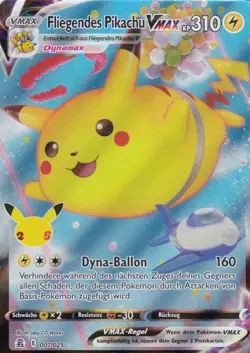 Fliegendes Pikachu VMAX - 007/025 Celebrations - Rare VMAX DE NM Pokemon - Image 1