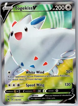 Togekiss V (Full Art) 178/185 SWSH04: Vivid Voltage - Pokemon Card - NM - Image 1