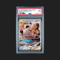 Pokemon - Eevee & Snorlax GX 120/181 S&M Team Up PSA 9 - Image 1