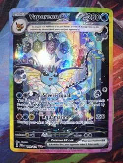 VAPOREON EX PRISMATIC EVOLUTION SIR POKEMON HOLO 149/131 NM (POTENTIAL PSA 10) - Image 1