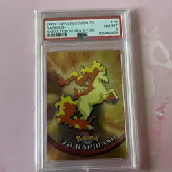 PSA 8- 2000 TOPPS POKEMON TV RAPIDASH FOIL - EX - MT - Image 1