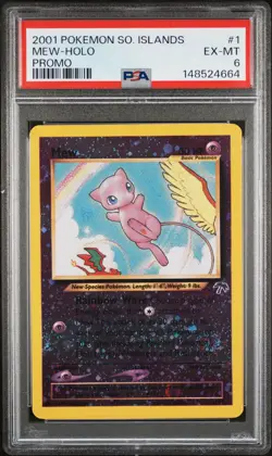 2001 POKEMON SOUTHERN ISLANDS PROMO #1 MEW-HOLO PSA 6 - Image 1