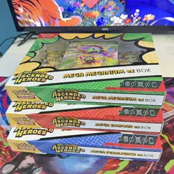 Pokemon TCG Ascended Heroes Mega ex Box Set of 3 - Meganium Emboar Feraligatr - Image 1