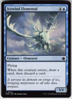 MTG Icewind Elemental 42 Foundations C Normal NM - Image 1