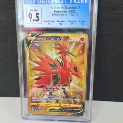 Pokemon Galarian Zapdos V Secret Rare Holo 182/172 Brilliant Stars CGC 9.5 HP200 - Image 1