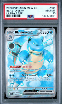 2023 POKEMON MEW EN-151 #184 BLASTOISE EX ULTRA RARE PSA 10 - Image 1