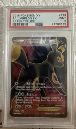 2016 POKEMON XY FATES COLLIDE #119 FULL ART/UMBREON EX PSA 9 - Image 1
