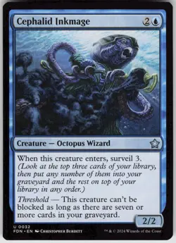 MTG Cephalid Inkmage 32 Foundations U Normal NM - Image 1