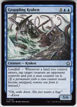 MTG Grappling Kraken 39 Foundations U Normal NM - Image 1