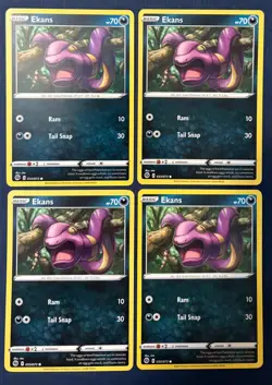 Pokemon Cards - Lot of 4, Ekans 033/073, Champion's Path, 2020, NM/M - Image 1