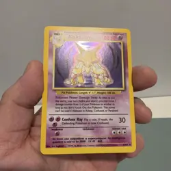 1999 Pokemon Base Set Alakazam 1/102 Holo Rare Unlimited - LP/NM Vintage WOTC - Image 2