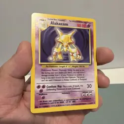 1999 Pokemon Base Set Alakazam 1/102 Holo Rare Unlimited - LP/NM Vintage WOTC - Image 3