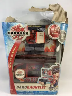 Bakugan Battle Brawlers Bakugauntlet + Cards New 2009 Damaged Box As is Read - Image 1