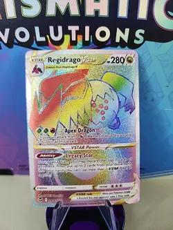 Pokemon TCG Regidrago VSTAR Silver Tempest Rainbow Secret Rare Card 201/195 NM - Image 1