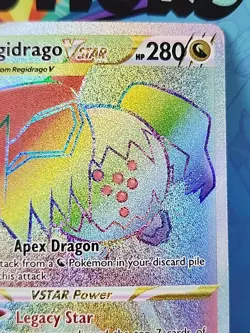 Pokemon TCG Regidrago VSTAR Silver Tempest Rainbow Secret Rare Card 201/195 NM - Image 3