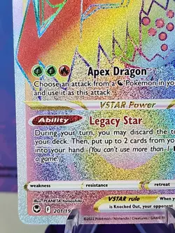 Pokemon TCG Regidrago VSTAR Silver Tempest Rainbow Secret Rare Card 201/195 NM - Image 5