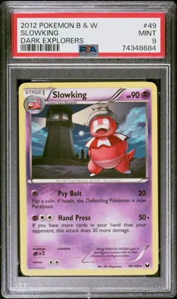 PSA 9 2012 POKEMON BLACK & WHITE DARK EXPLORERS 49 SLOWKING - Image 1
