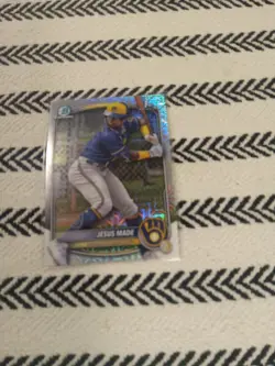 2025 Bowman Chrome #BCP-50 Jesus Made 1st Mega Box Mojo Refractor Brewers - Image 1
