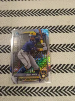 2025 Bowman Chrome #BCP-50 Jesus Made 1st Mega Box Mojo Refractor Brewers - Image 2