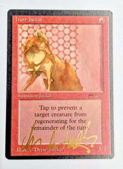 MTG ARABIAN NIGHTS Hurr Jackal SIGNED IN GOLD BY DREW TUCKER - Image 1