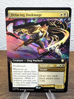 Defacing Duskmage (Extended Art) Commander: Secrets of Strixhaven Regular (0093) - Image 1