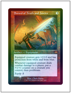 1x Sword of Truth and Justice, Retro Frame Foil, Magic the Gathering MTG NM - Image 1